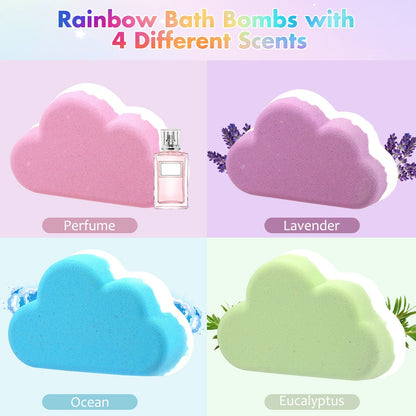 🌈 Rainbow Cloud Bath Bombs – Turn Every Bath into a Magical Rainbow Spa