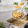 🔥50% OFF!🥢2 In 1 Food Tongs With Built In Oil Strainer For Easy Frying Serving And Draining