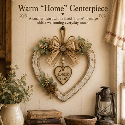 🤎🏡 Rustic Farmhouse Heart Wall Decor – Cozy “Home” Charm for Any Space ✨❤️