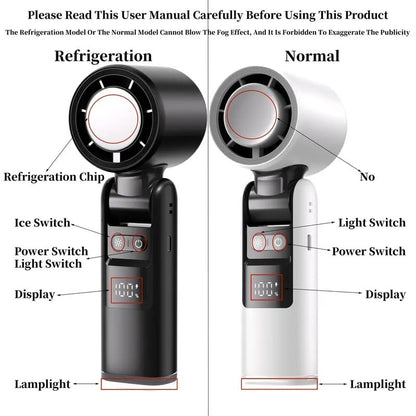 🌞Summer Hot Sale - Multifunction Portable Handheld Turbo Ice-Cooling Fan | AC-Like Gel Pad Tech, 5 Gears