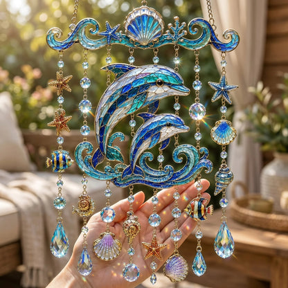 🐋 Ocean-Themed Wind Chime – Bring the Ocean Glow to Your Garden