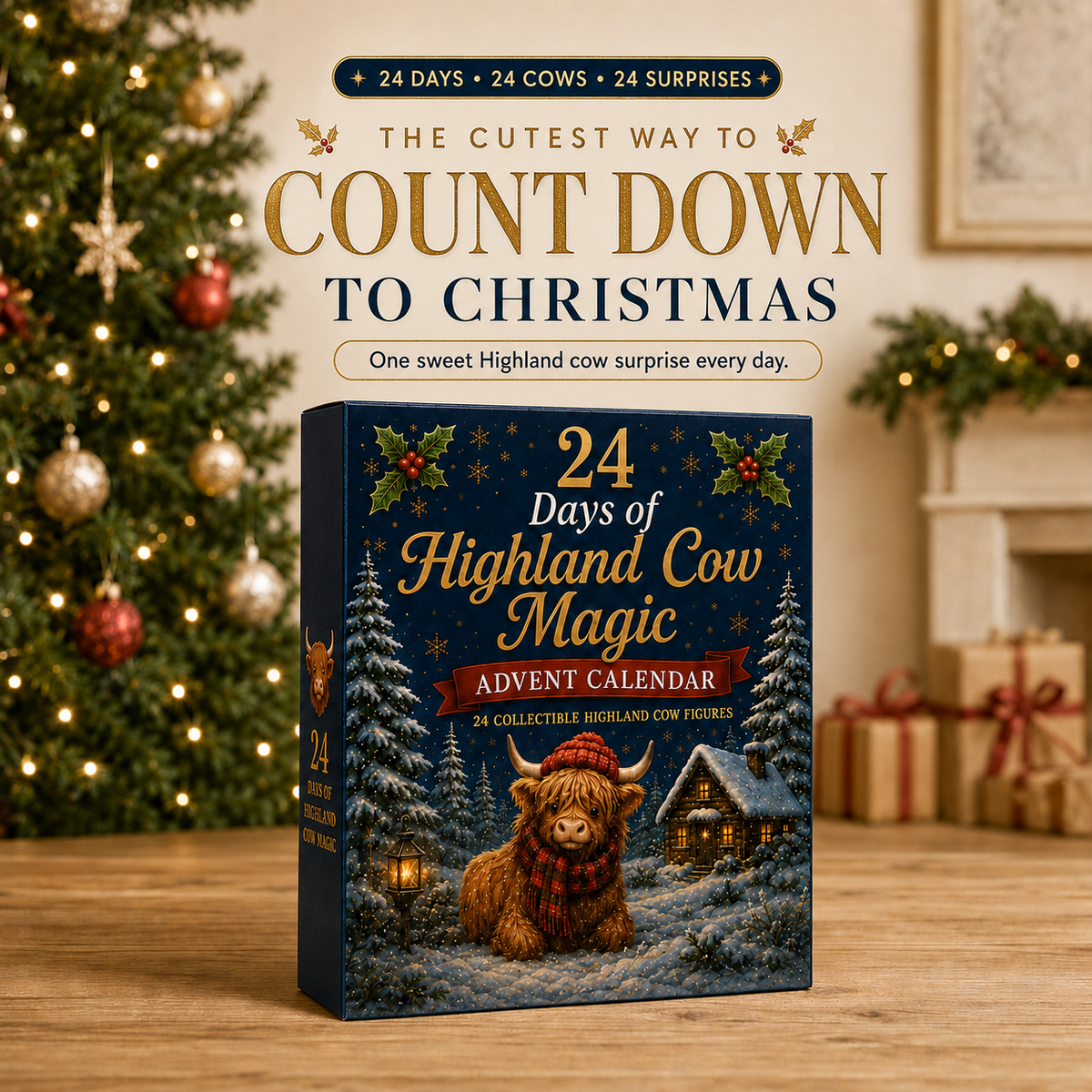 🔥LAST DAY 53% OFF-🐮 24 Days of Highland Cow Advent Calendar