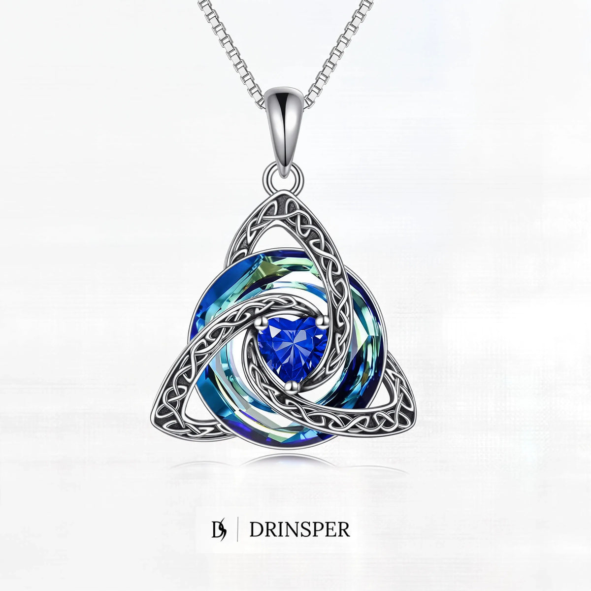 ✝️✨ Birthstone Celtic Trinity Knot Necklace – Meaningful Silver-Plated Crystal Jewelry Gift 💎❤️