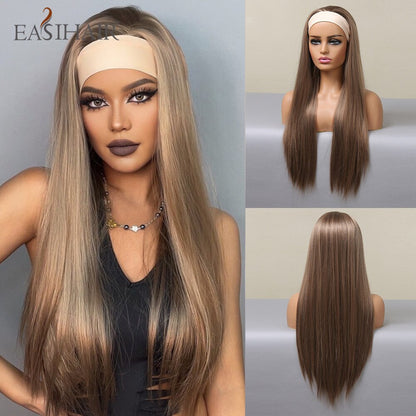 Ice Silk Headband Wig-100% Human Hair, Real Look