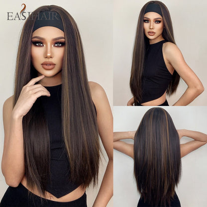 Ice Silk Headband Wig-100% Human Hair, Real Look