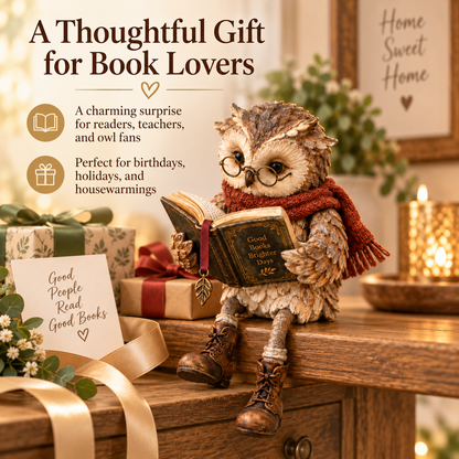 🦉🤎Reading Owl Figurine