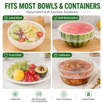 🔥100 PCS Disposable Stretch Food Covers for Bowls & Plates