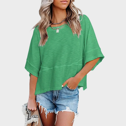 ❤️ Last Day 50% OFF✨-👚Solid Color Flared Sleeve T-Shirt for Effortless Everyday Style & Feminine Charm ✨