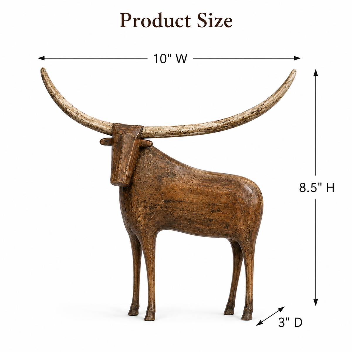 🐂✨ Vintage Longhorn Bull Sculpture – Rustic Western Charm & Bold Home Decor 🤠🏡
