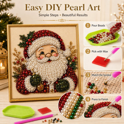 🎄LAST DAY 49% OFF – DIY Christmas Pearl Diamond Painting Art Kit With Frame Relaxing & Beginner-Friendly