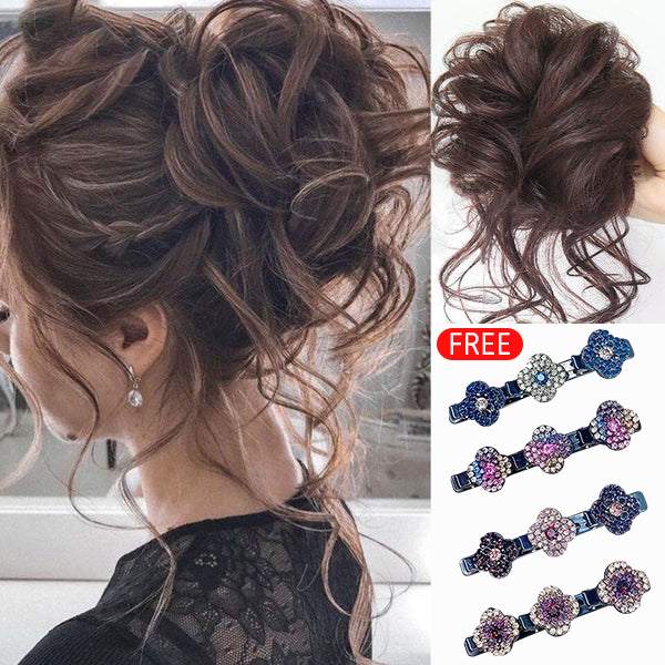 ⏰Last day Promotion ✨-🎀Effortless Messy Bun Scrunchie for Instant Volume & Curls 🎁