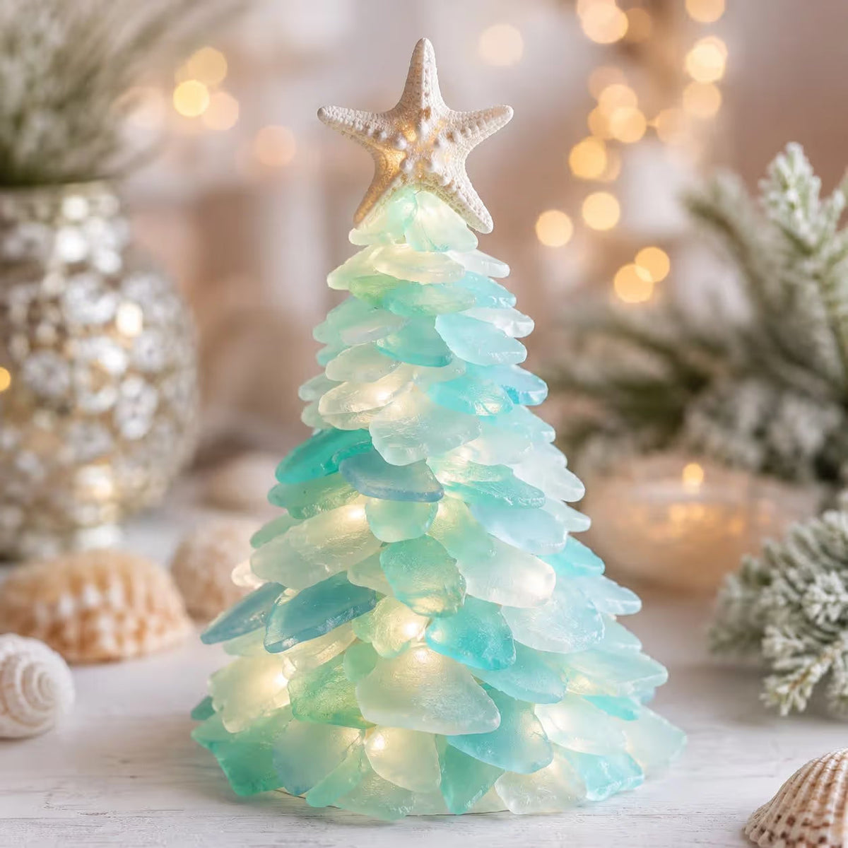 🎁Last Day 50% OFF✨-🎅 Lighted Sea Glass Santa DIY Kit for Easy, Festive Christmas Decorating ✨