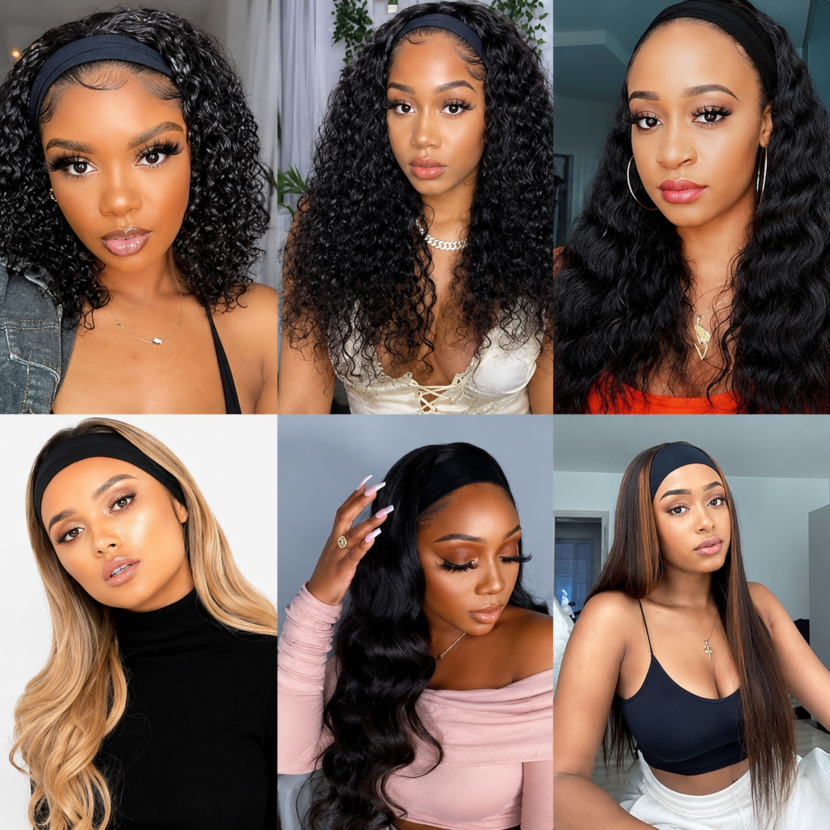 Ice Silk Headband Wig-100% Human Hair, Real Look
