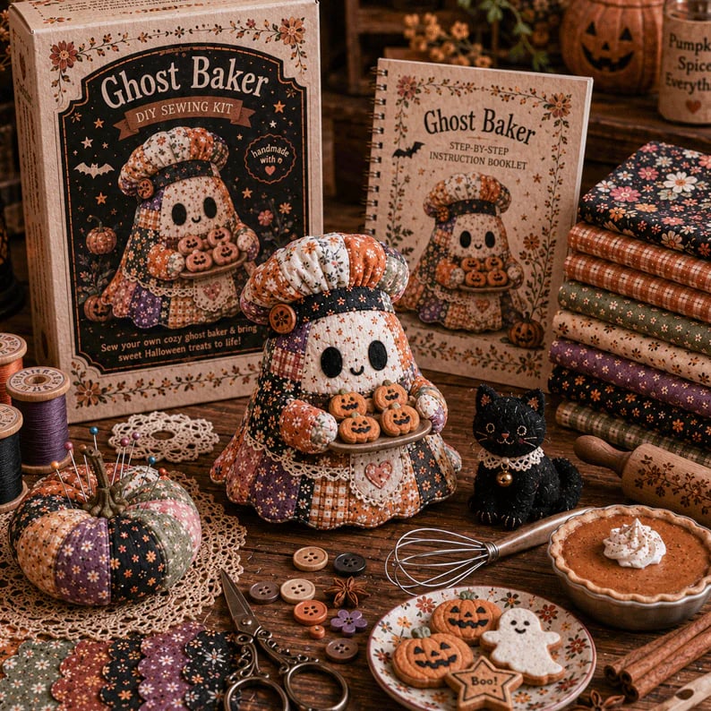 🔥49% Off  - 👻Little Ghost’s Cozy Halloween DIY Patchwork Kit