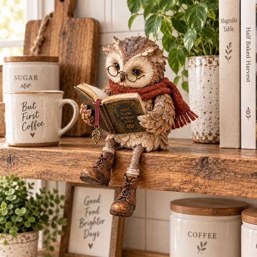 🦉🤎Reading Owl Figurine
