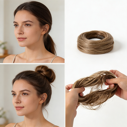 💁 Last Day 50% OFF💖-✨ Synthetic Curly Messy Bun Scrunchie for Quick, Easy & Stylish Hairstyles 🎀