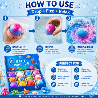 Kids Bubble Bath Bomb Set