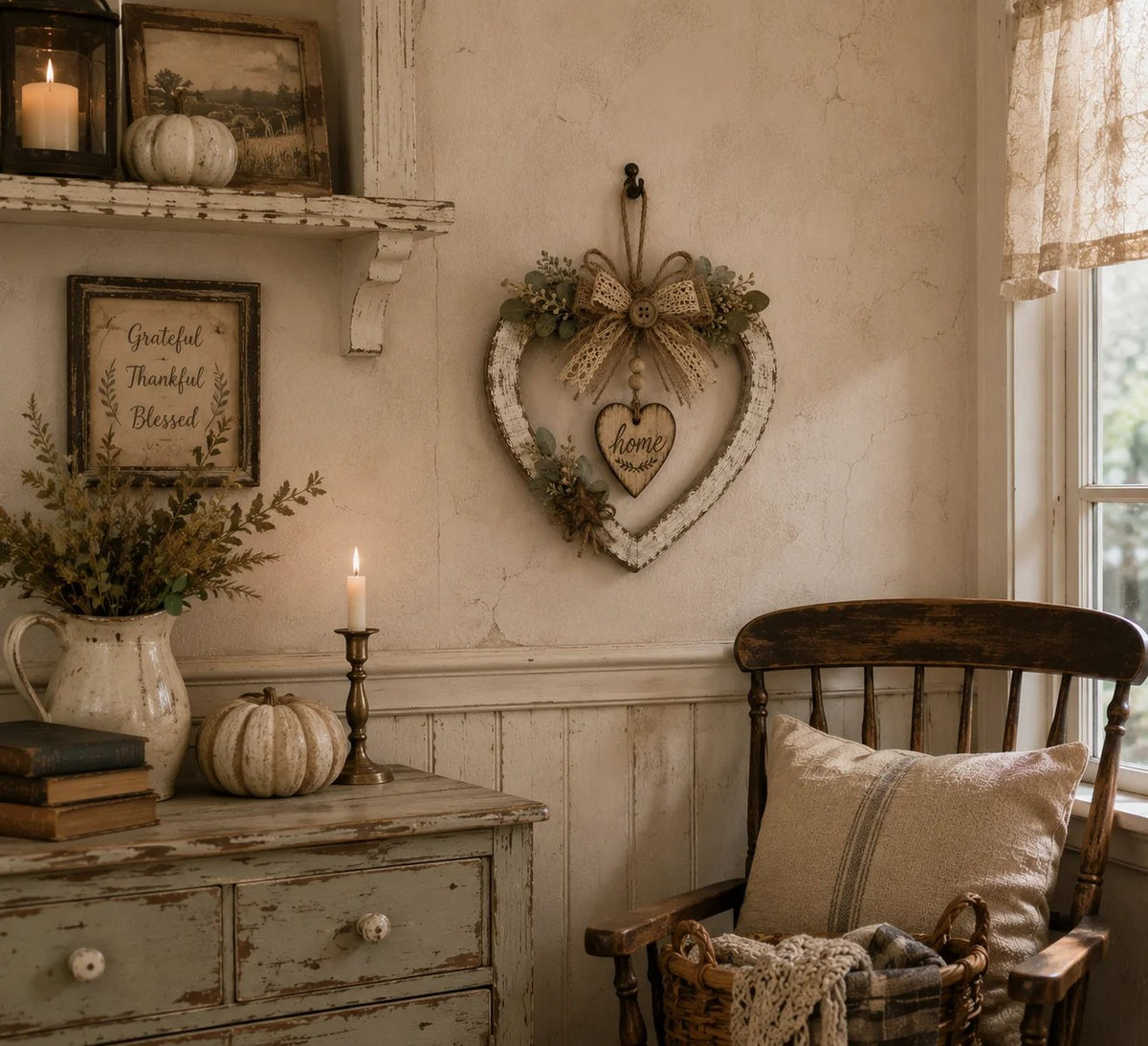 🤎🏡 Rustic Farmhouse Heart Wall Decor – Cozy “Home” Charm for Any Space ✨❤️