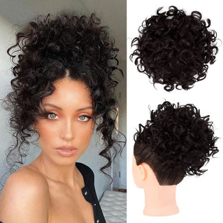 🔥💕Elastic Drawstring Curly Bun Hair Extension Easy Voluminous Style✨