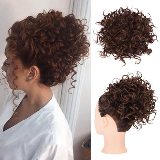 🔥💕Elastic Drawstring Curly Bun Hair Extension Easy Voluminous Style✨