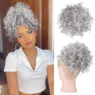 🔥💕Elastic Drawstring Curly Bun Hair Extension Easy Voluminous Style✨