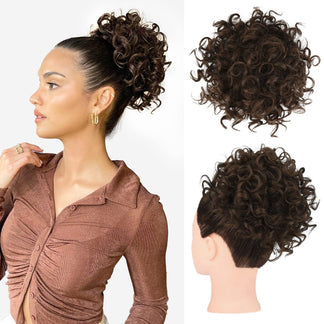🔥💕Elastic Drawstring Curly Bun Hair Extension Easy Voluminous Style✨