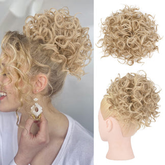 🔥💕Elastic Drawstring Curly Bun Hair Extension Easy Voluminous Style✨