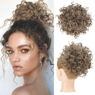 🔥💕Elastic Drawstring Curly Bun Hair Extension Easy Voluminous Style✨