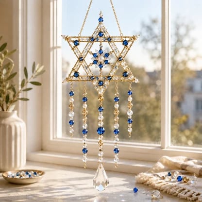 💯🕎 DIY Hanukkah Beaded Suncatcher Kit – Create Your Own Festival of Lights Window Décor ✨💙☀️