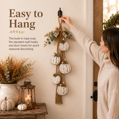🎃✨ Rustic Pumpkin Door Hanging for Cozy Fall Decor 🍂
