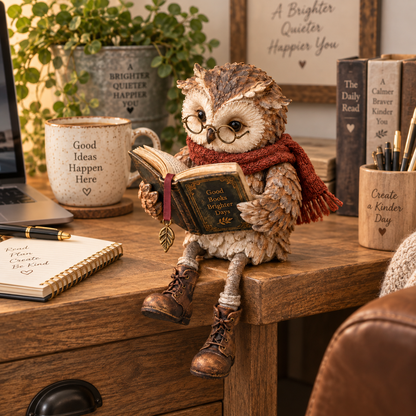 🦉🤎Reading Owl Figurine