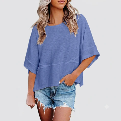 ❤️ Last Day 50% OFF✨-👚Solid Color Flared Sleeve T-Shirt for Effortless Everyday Style & Feminine Charm ✨