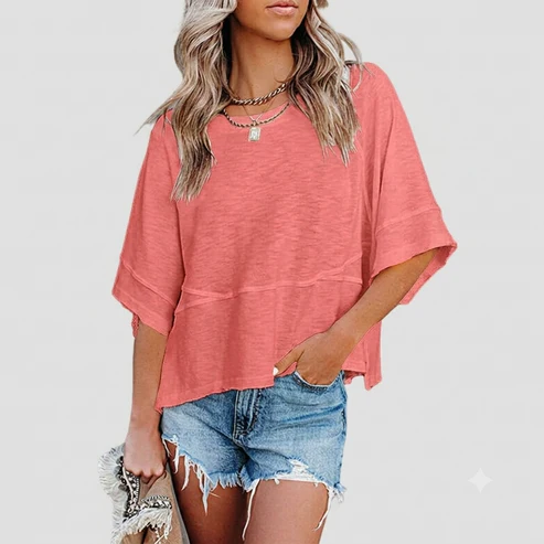 ❤️ Last Day 50% OFF✨-👚Solid Color Flared Sleeve T-Shirt for Effortless Everyday Style & Feminine Charm ✨