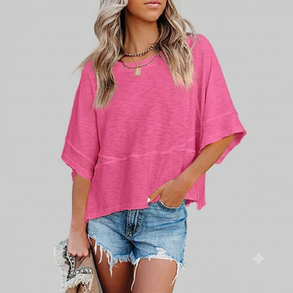 ❤️ Last Day 50% OFF✨-👚Solid Color Flared Sleeve T-Shirt for Effortless Everyday Style & Feminine Charm ✨