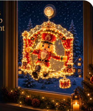 ⏳ Last Day 49% OFF – 🎄Lighted Christmas Window Decoration with Suction Cup | Warm LED Window Light with Double-Layer Design & Multiple Festive Styles ✨