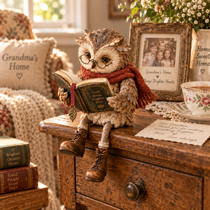 🦉🤎Reading Owl Figurine