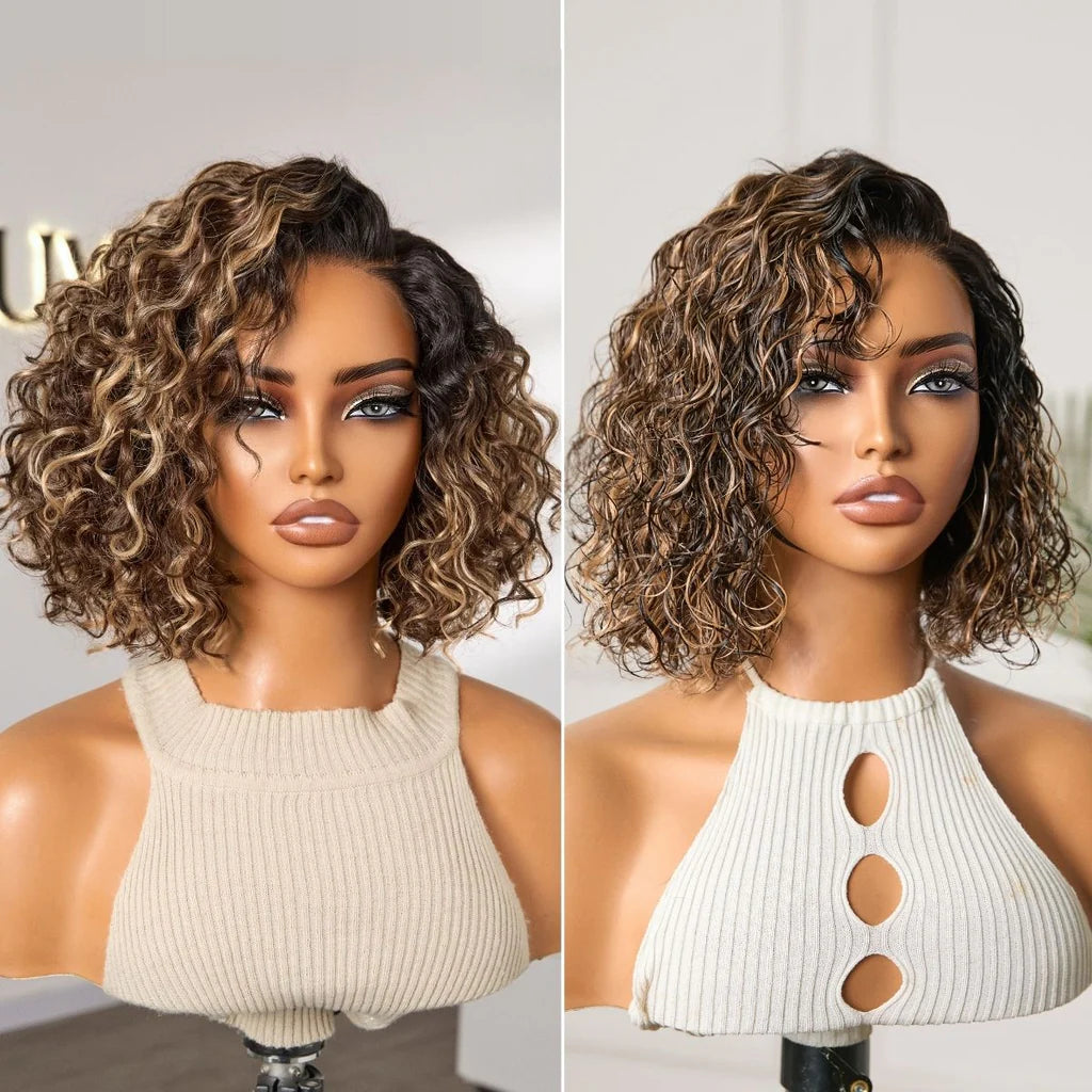 🔥Ready-to-Wear Glueless Curly Bob Wig