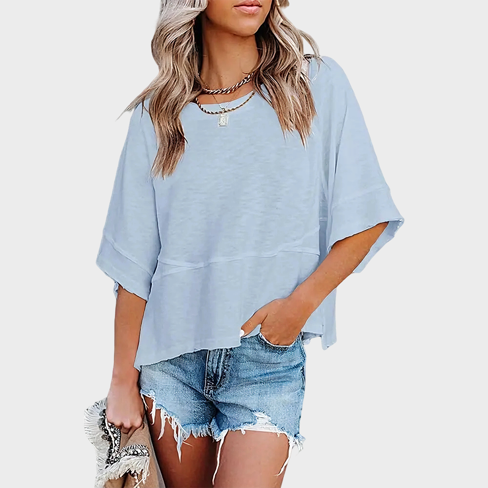 ❤️ Last Day 50% OFF✨-👚Solid Color Flared Sleeve T-Shirt for Effortless Everyday Style & Feminine Charm ✨