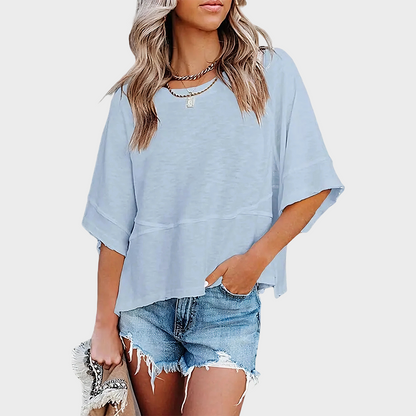❤️ Last Day 50% OFF✨-👚Solid Color Flared Sleeve T-Shirt for Effortless Everyday Style & Feminine Charm ✨