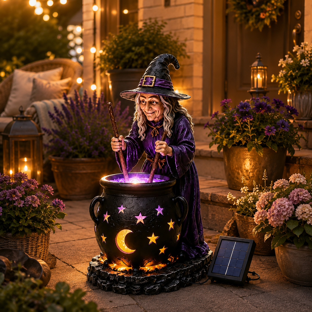 🎁 Last Day 50% OFF✨-🪄Halloween Witch Glowing Cauldron Solar Light
