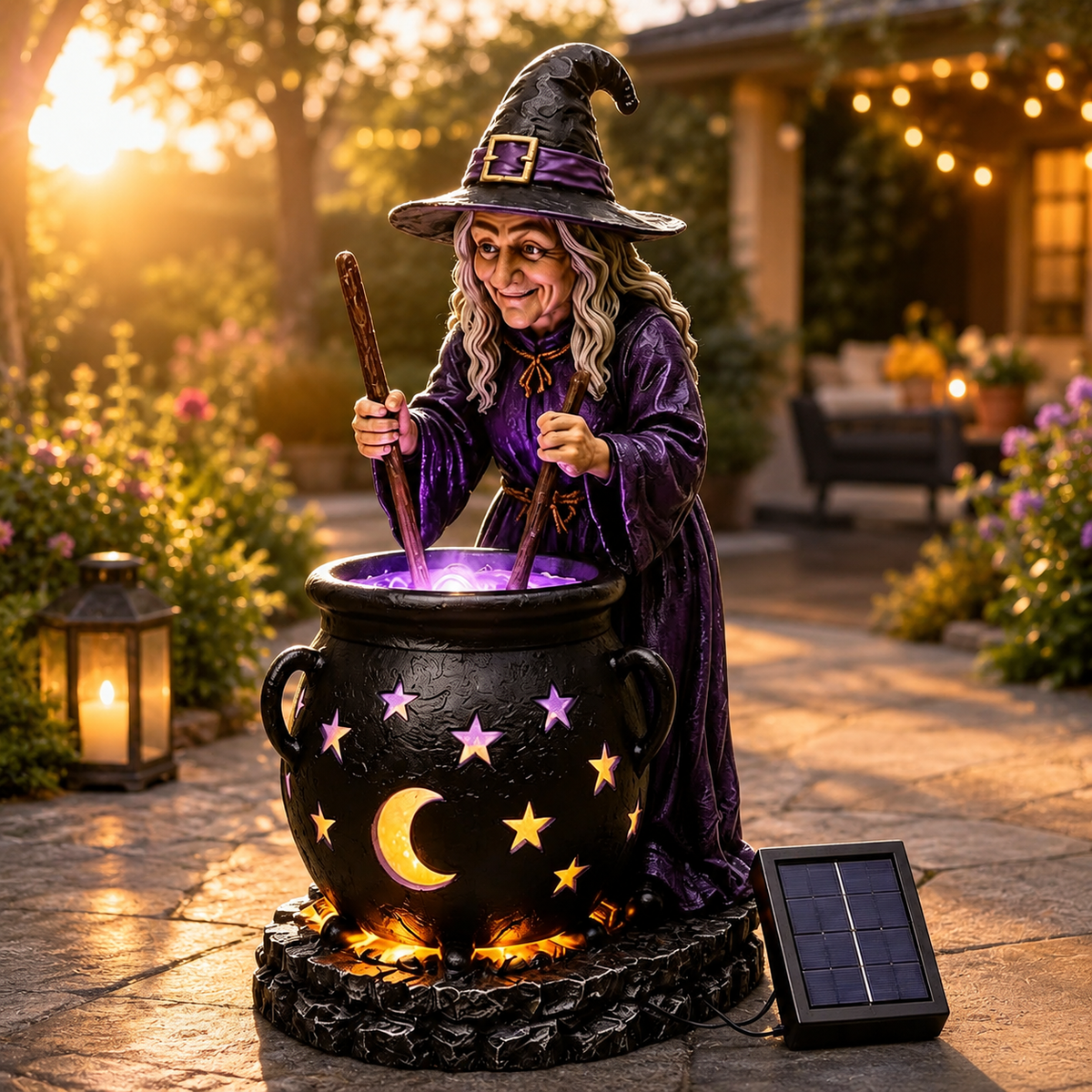 🎁 Last Day 50% OFF✨-🪄Halloween Witch Glowing Cauldron Solar Light