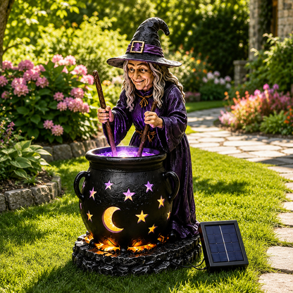 🎁 Last Day 50% OFF✨-🪄Halloween Witch Glowing Cauldron Solar Light