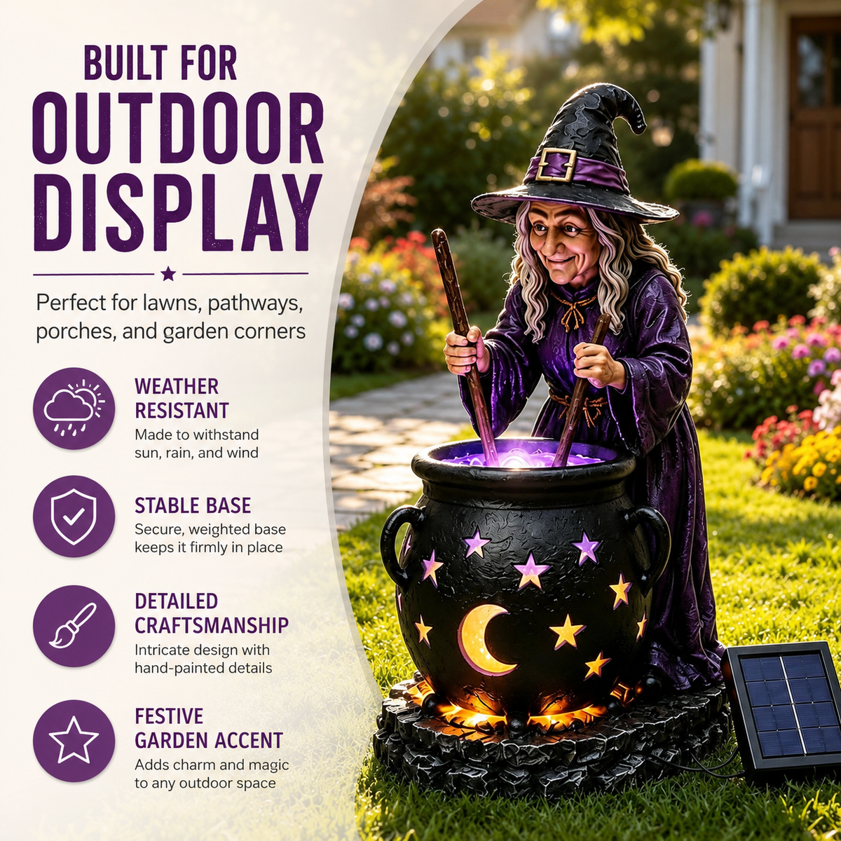 🎁 Last Day 50% OFF✨-🪄Halloween Witch Glowing Cauldron Solar Light