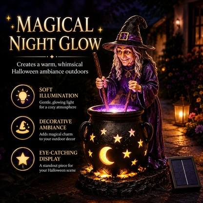 🎁 Last Day 50% OFF✨-🪄Halloween Witch Glowing Cauldron Solar Light