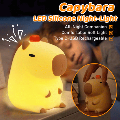 🐹✨ Silicone Capybara Night Light – Cute, Soft Glow & Cozy Bedside Decor 🌙💛
