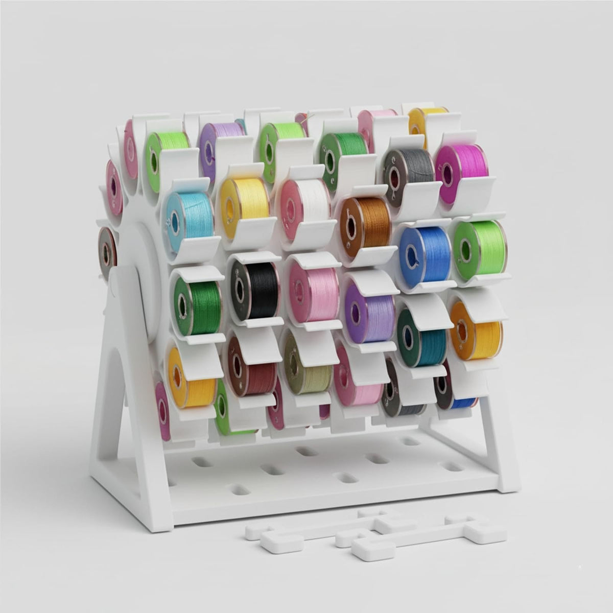 🔥 Last Day 49% OFF - 🧵 360° Rotating Bobbin Organizer – Holds 60 A-Size Bobbins