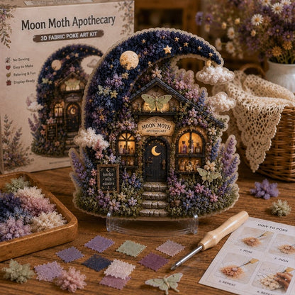 ⏰Last day Promotion 🔥-Whimsical Village 3D Fabric Poke Art Kit