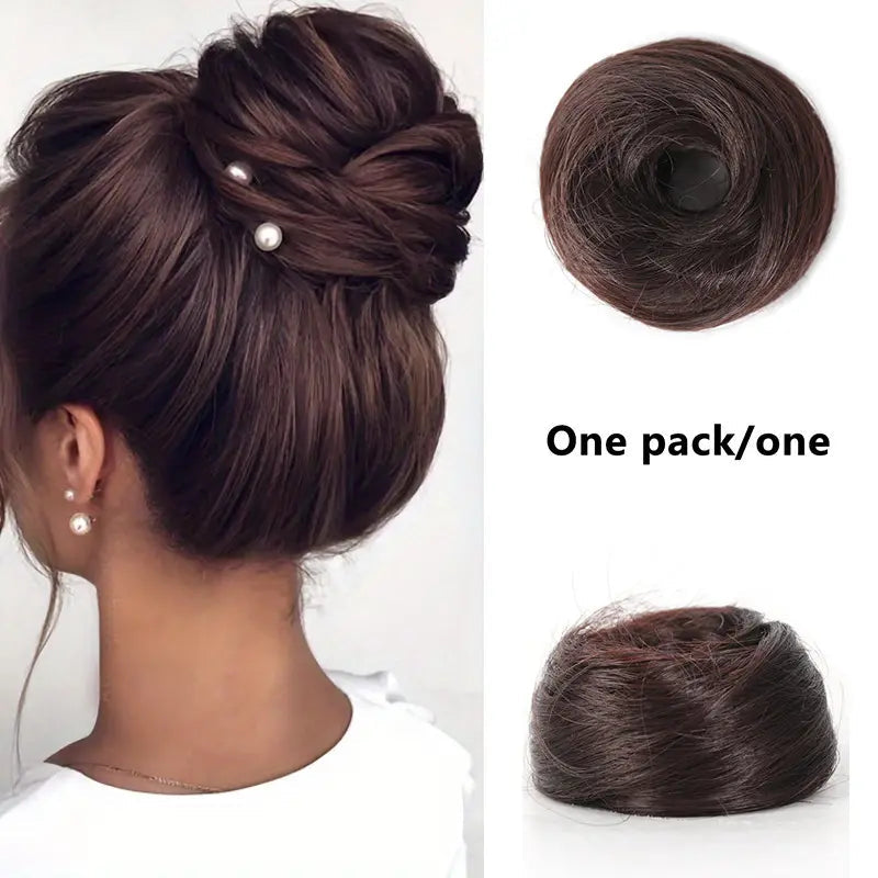 💁 Last Day 50% OFF💖-✨ Synthetic Curly Messy Bun Scrunchie for Quick, Easy & Stylish Hairstyles 🎀