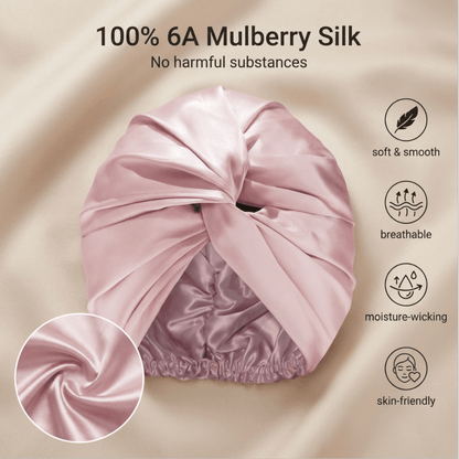 Luxury Satin Sleep Turban- Double Lined 19 Momme Silk Turban
