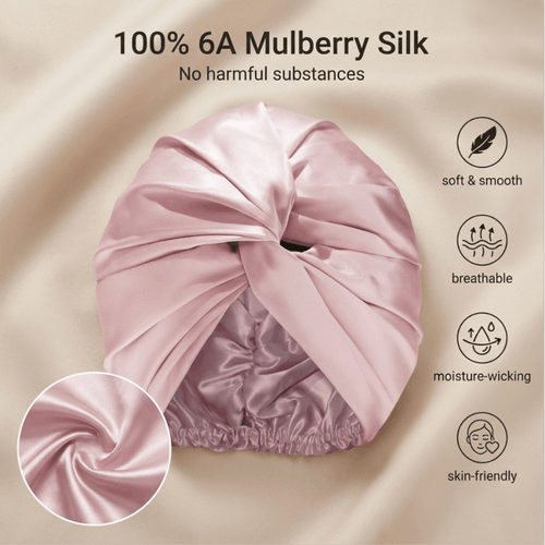 Luxury Satin Sleep Turban- Double Lined 19 Momme Silk Turban